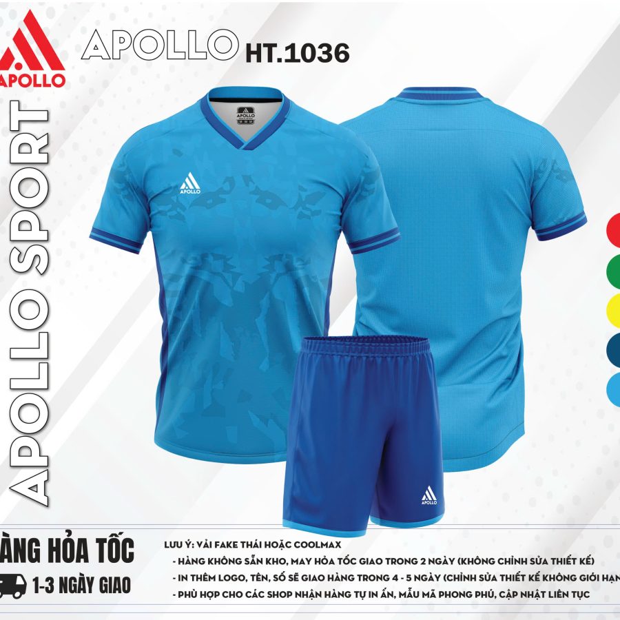 Áo thể thao hỏa tốc HT 1036 Màu Xanh Dương