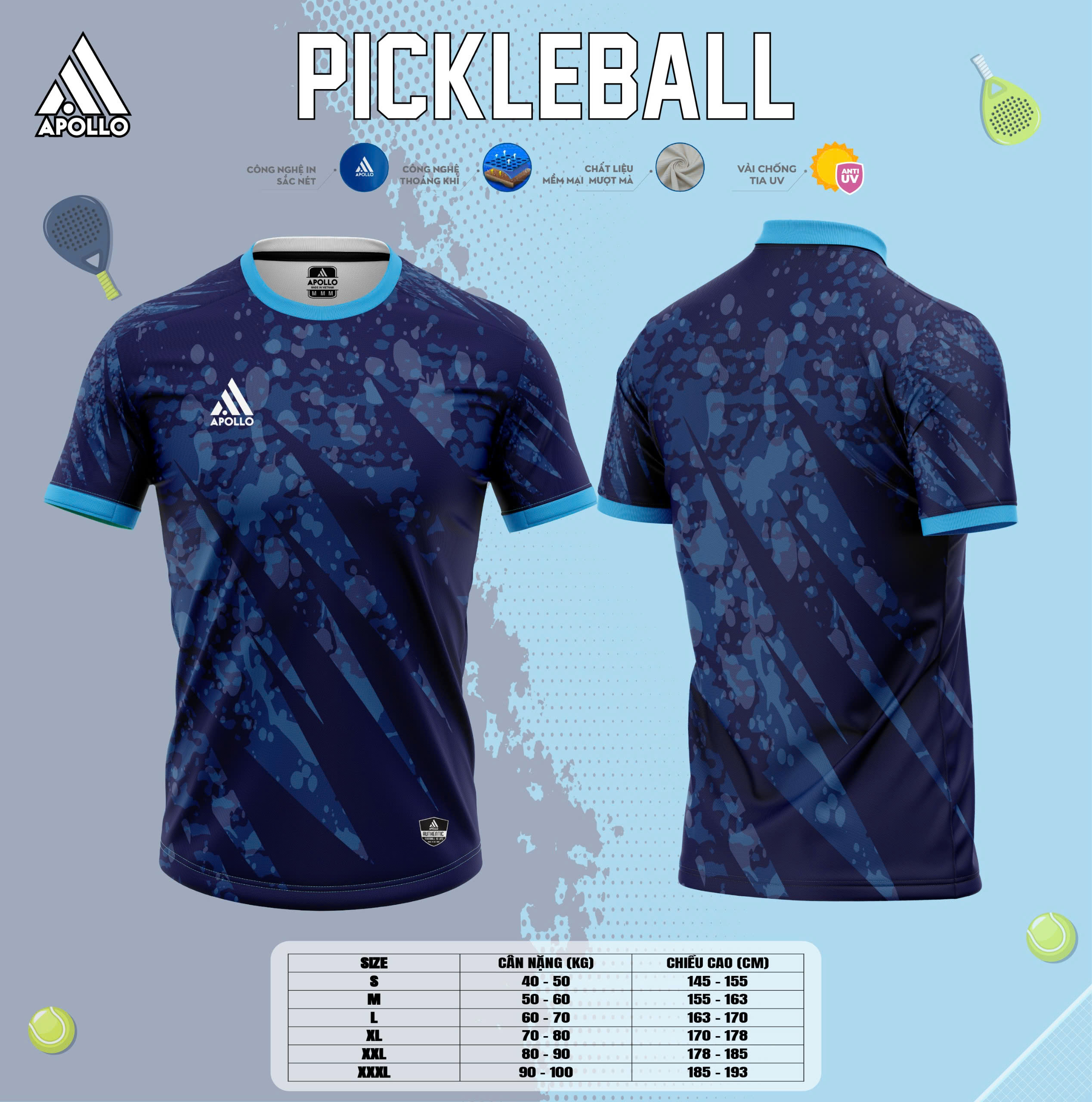 Quần Áo Thế Thao Pickleball Xanh Đen – Mạnh Mẽ & Chuyên Nghiệp