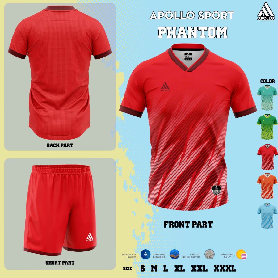 Áo thể thao hỏa tốc Phantom Đỏ – Sức mạnh bùng nổ