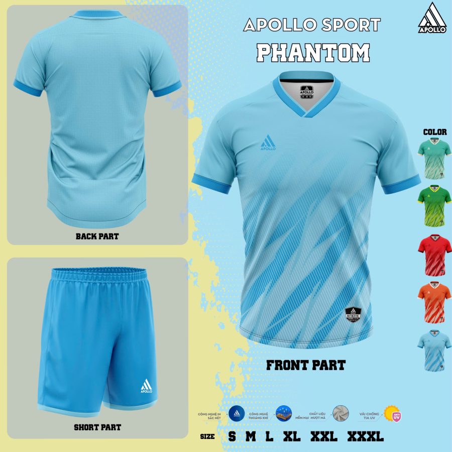 Áo thể thao hỏa tốc Phantom Xanh Da Trời – Trẻ trung và đầy tốc độ