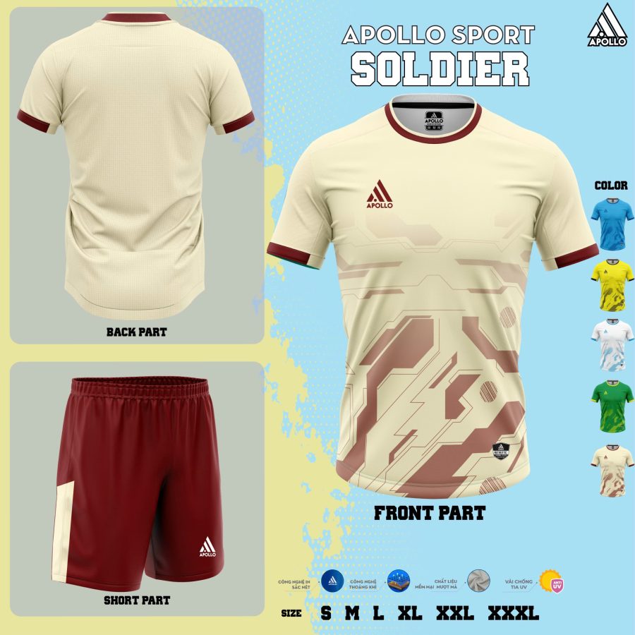 Áo thể thao hỏa tốc Soldier Nâu Vàng