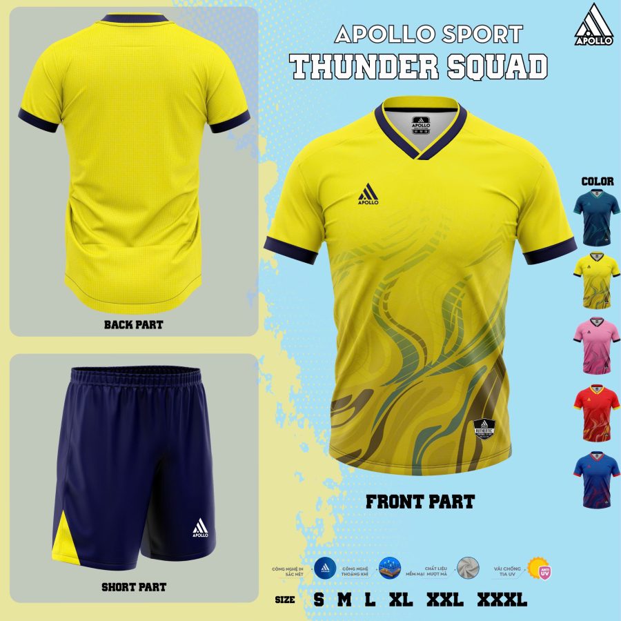 Áo thể thao hỏa tốc Thunder Squad Vàng – Sáng bừng sân đấu