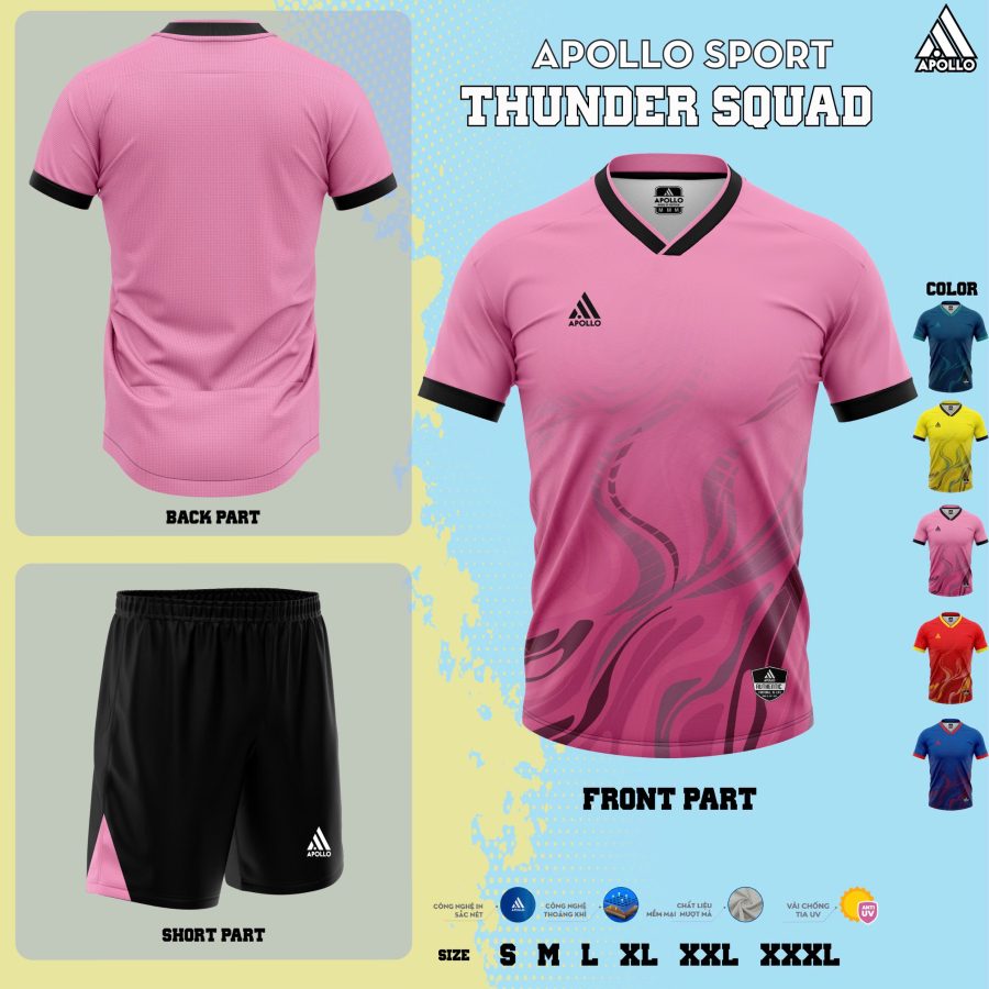 Áo thể thao hỏa tốc Thunder Squad Hồng – Cá tính, trẻ trung, độc đáo