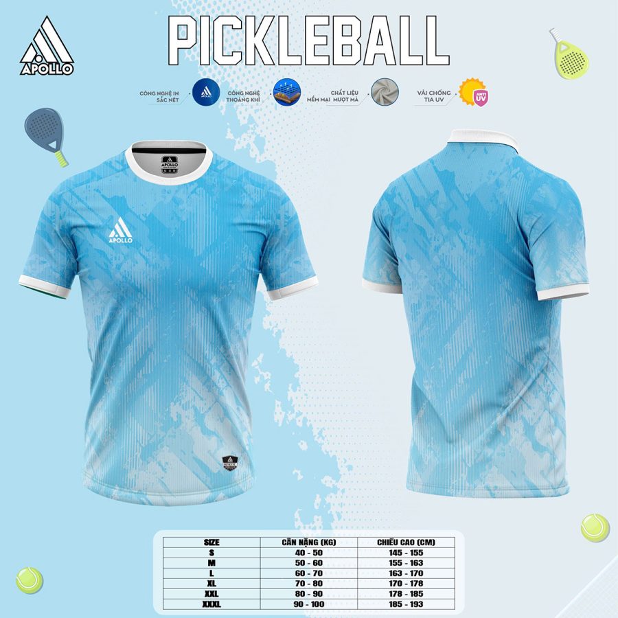 Áo Thể Thao Pickleball Xanh Dương – Phong Cách Thể Thao Hiện Đại