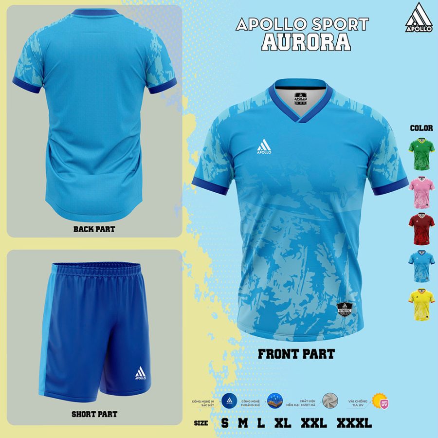 Áo Thể Thao Hỏa Tốc Aurora Xanh Dương – Tốc Độ & Tự Tin