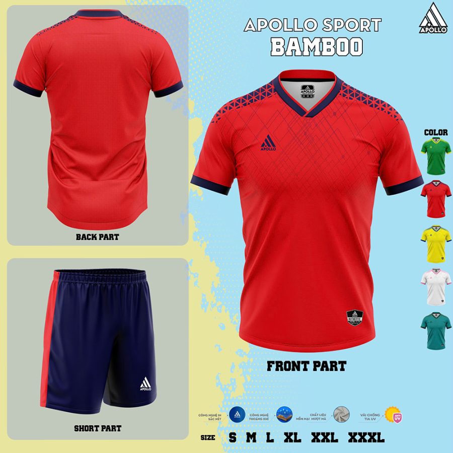 Áo Thể Thao Hỏa Tốc Bamboo Màu Đỏ – Nổi Bật Trên Mọi Mặt Sân