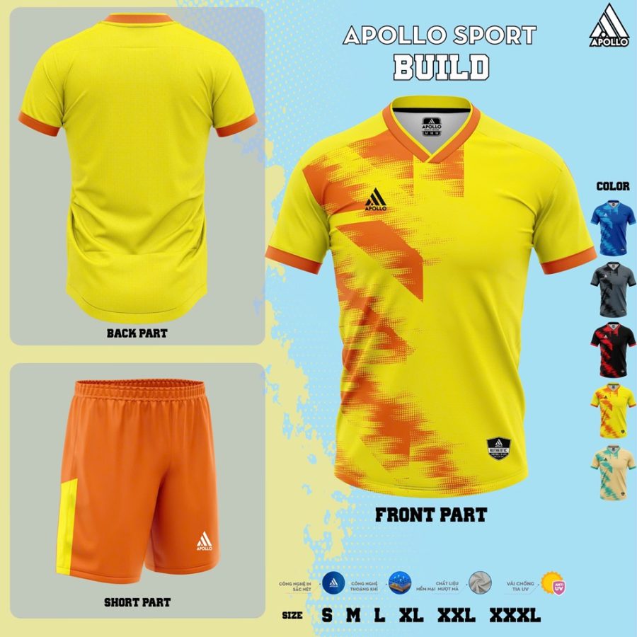 Áo Thể Thao Hỏa Tốc Build Màu Vàng Nổi Bật