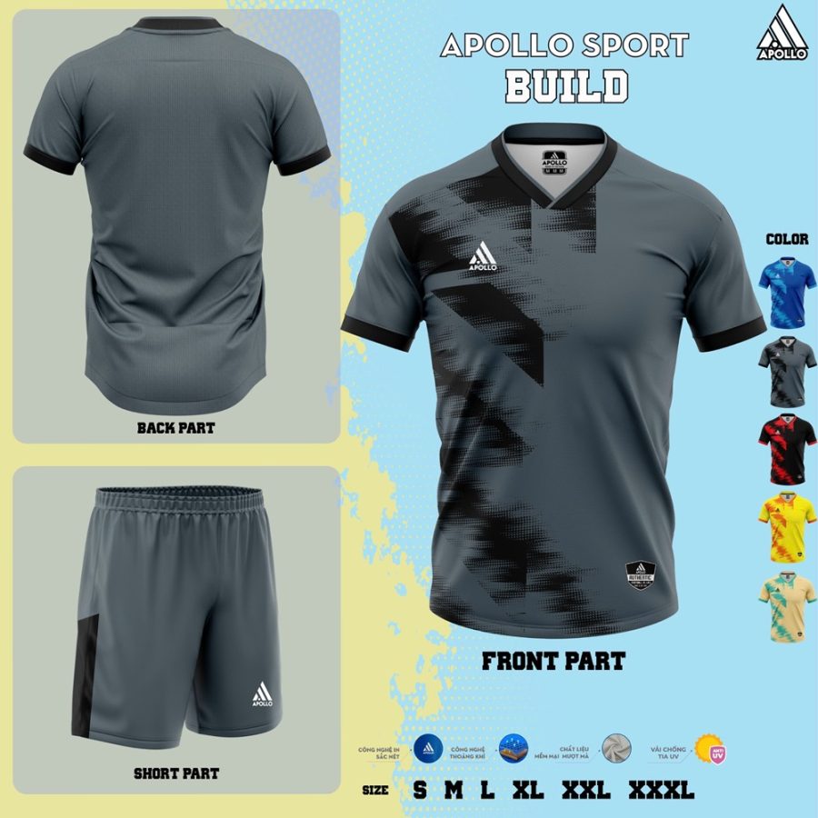 Áo Thể Thao Hỏa Tốc Build Xám Trung Tính