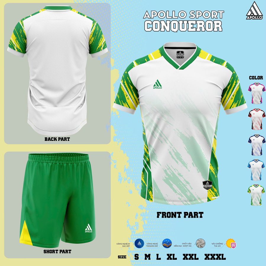 Áo thể thao hỏa tốc Conqueror màu xanh lá