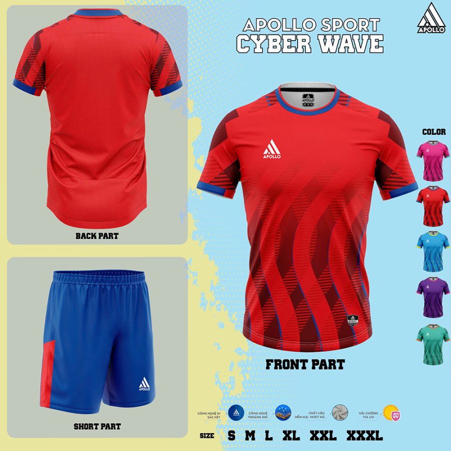 Áo Thể Thao Hỏa Tốc Cyber Wave Đỏ – Bứt Phá Mọi Giới Hạn