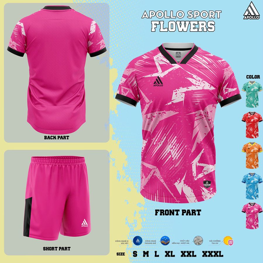 Áo Thể Thao Hỏa Tốc Flowers Màu Hồng Trẻ Trung