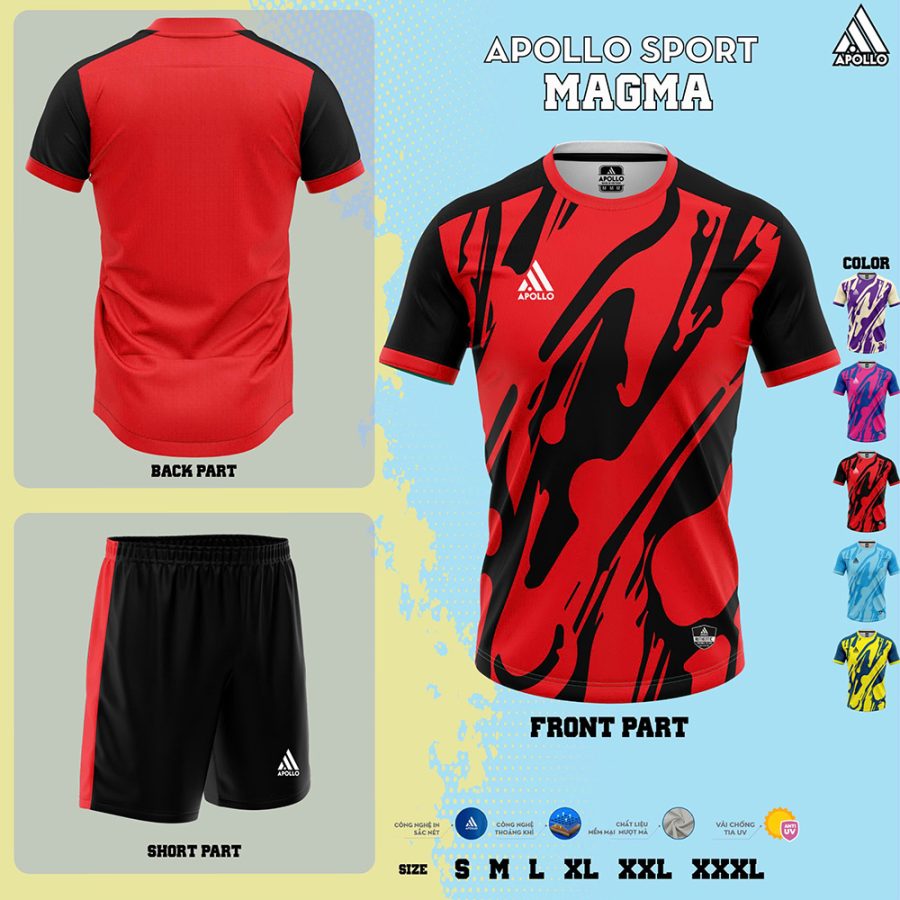 Áo Thể Thao Hỏa Tốc Magma Đỏ – Bùng Nổ Nhiệt Huyết Trên Sân