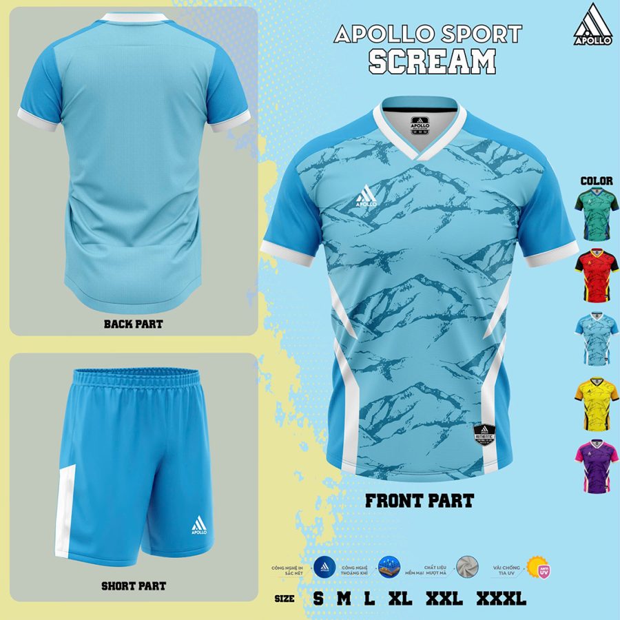 Áo Thể Thao Hỏa Tốc SCREAM Xanh Nước Biển