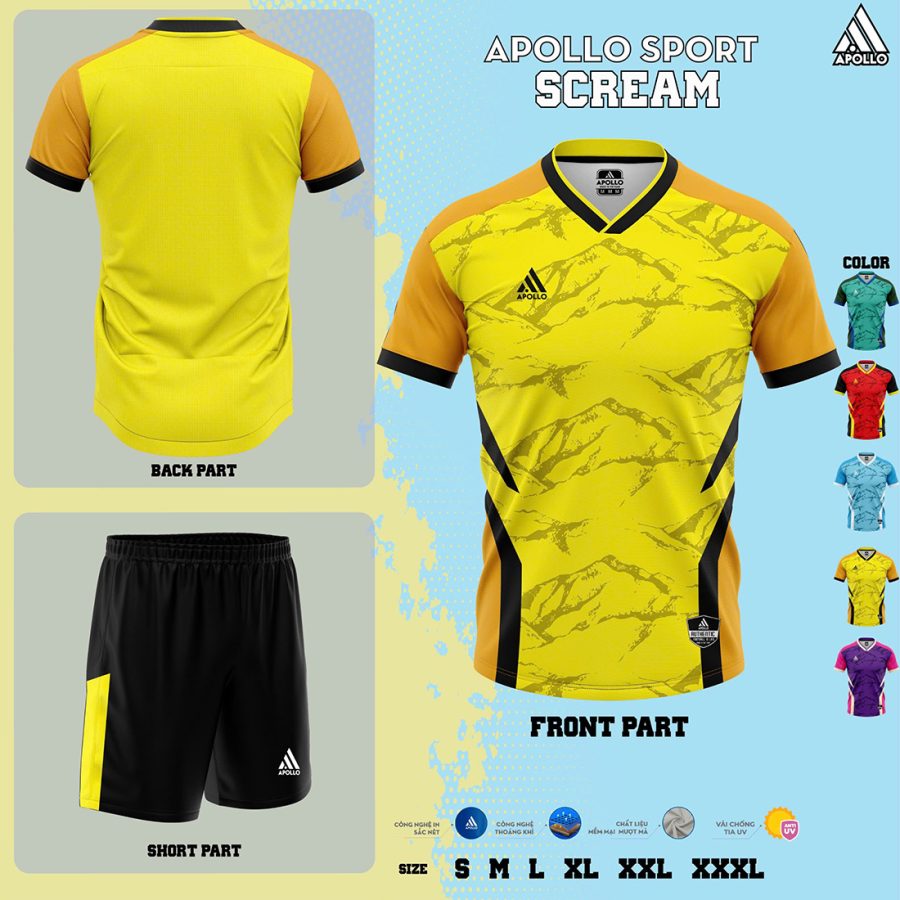 Áo Thể Thao Hỏa Tốc SCREAM Màu Vàng