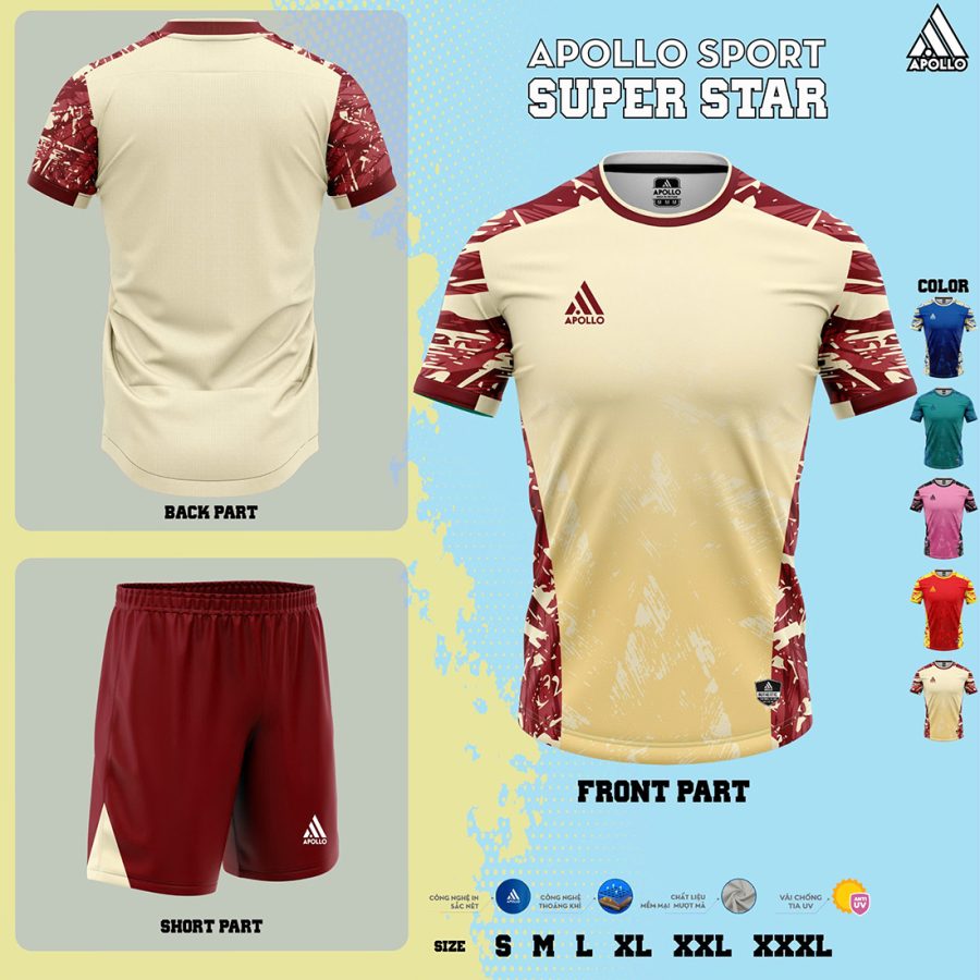 Áo Thể Thao Hỏa Tốc Super Star Vàng Nâu – Đậm Chất Chiến Binh