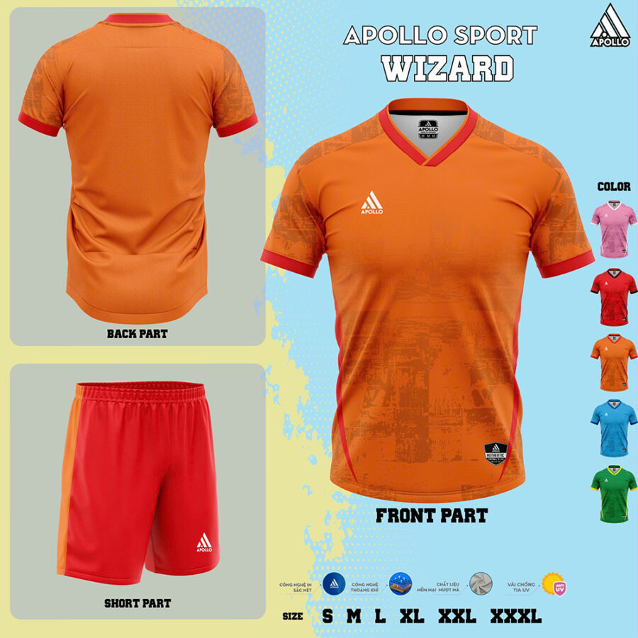 Áo Thể Thao Hỏa Tốc Wizard Cam Bứt Phá, Cá Tính