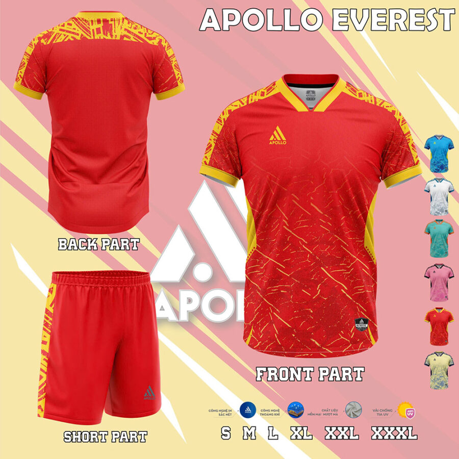 Áo Bóng Đá Apollo Everest – Màu Đỏ Rực Rỡ Khẳng Định Bản Lĩnh