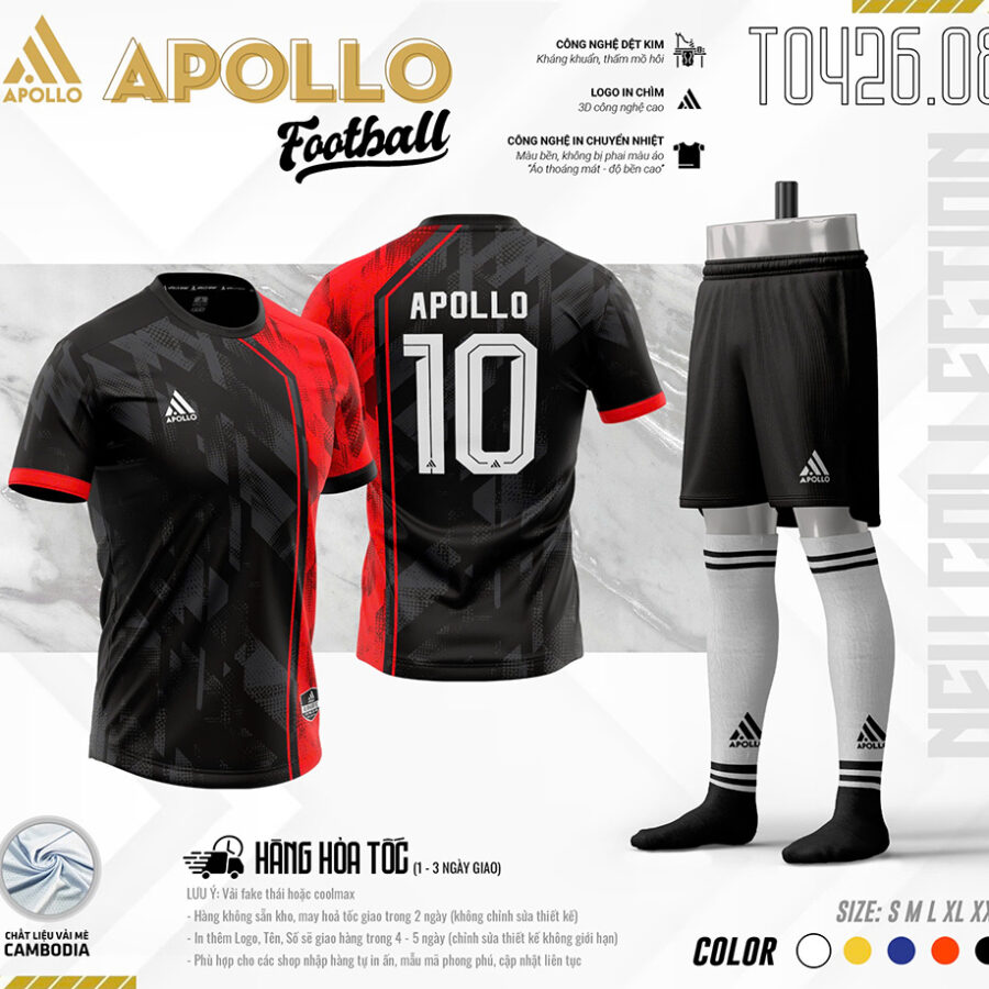 Áo Thể Thao Hoả Tốc T0426.08 Màu Đen Mạnh Mẽ Và Đẳng Cấp