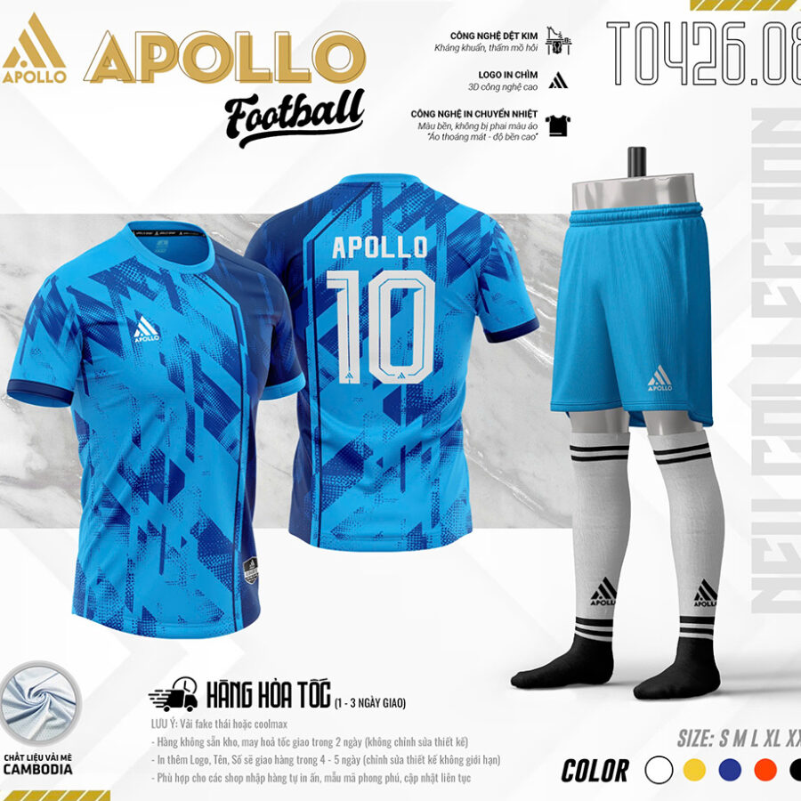 . Áo Thể Thao Hoả Tốc T0426.08 Màu Xanh Dương Bình Tĩnh Làm Chủ Cuộc Chơi