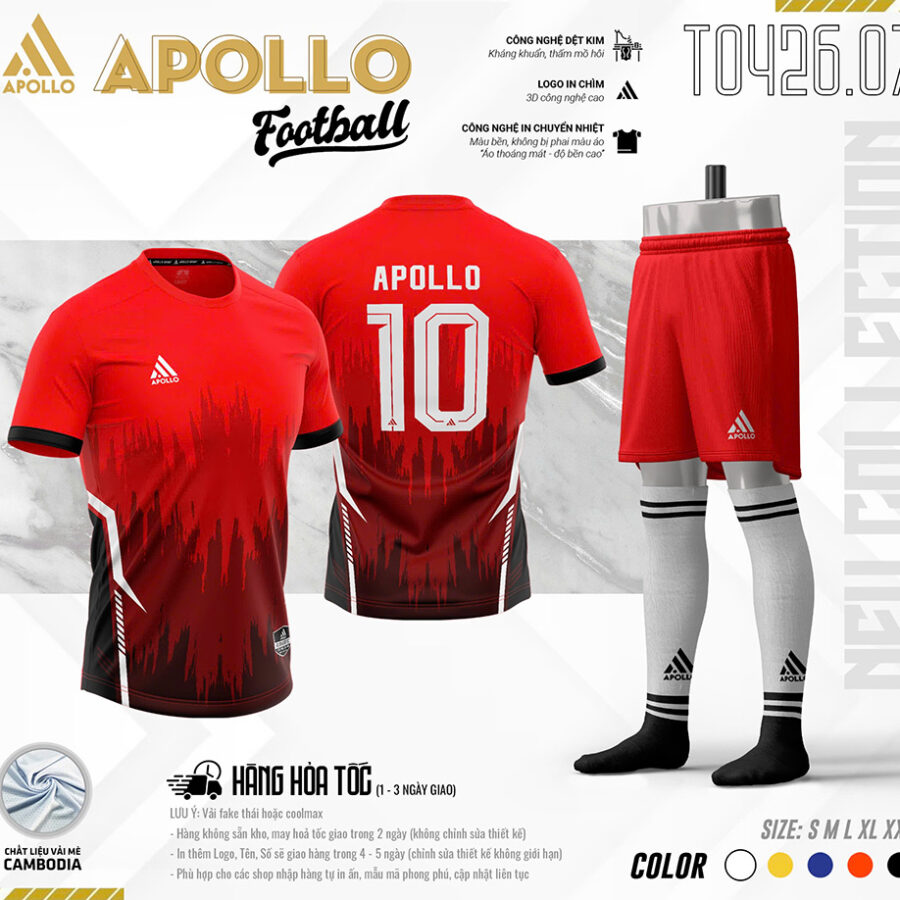 Áo Thể Thao Hoả Tốc T0426.07 Màu Đỏ Bùng Nổ Nhiệt Huyết Sân Đấu