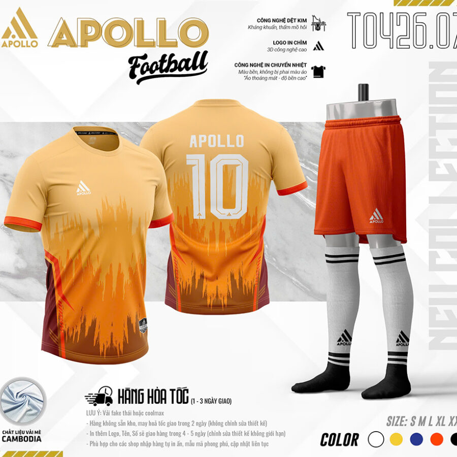 Áo Thể Thao Hoả Tốc T0426.07 Màu Cam Năng Động & Tràn Đầy Năng Lượng