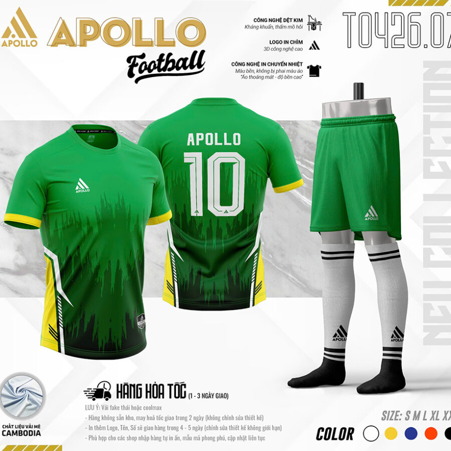 Áo Thể Thao Hoả Tốc T0426.07 Màu Xanh Lá Tươi Mới & Bền Bỉ