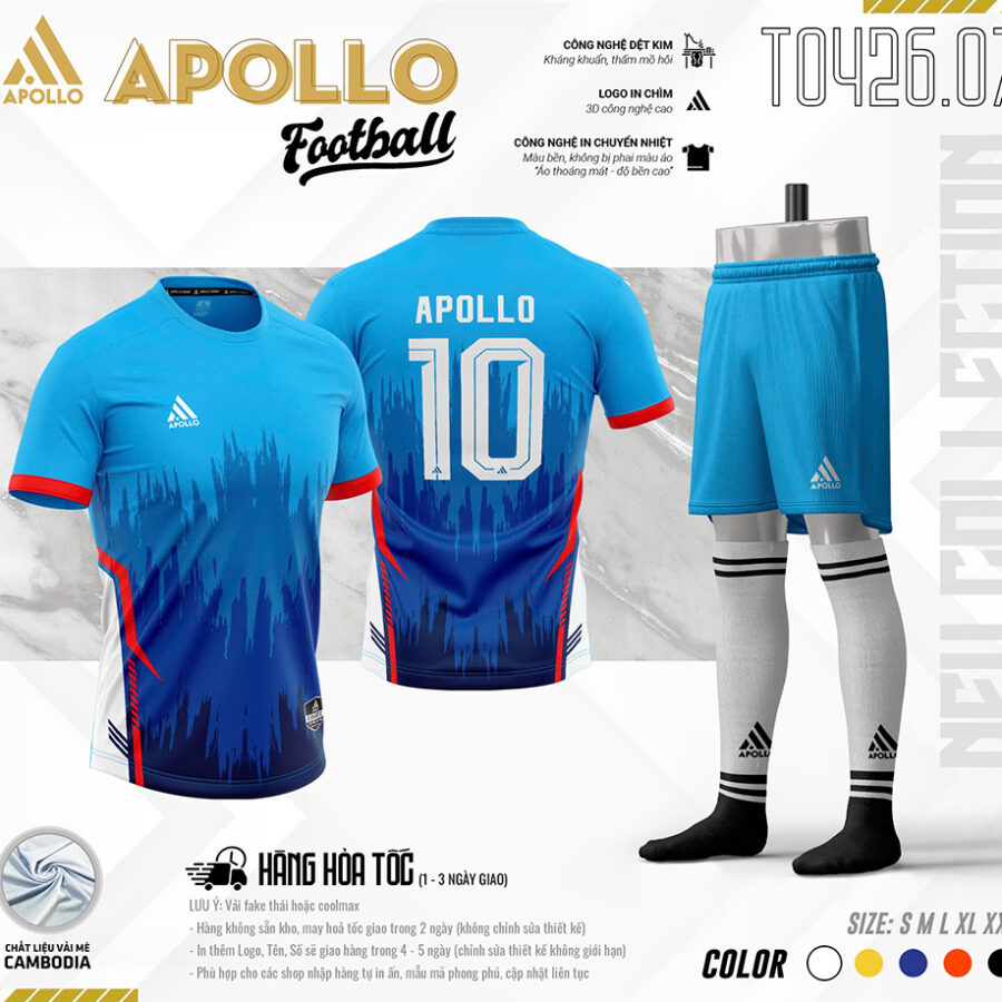 Áo Thể Thao Hoả Tốc T0426.07 Màu Xanh Dương Tự Tin Làm Chủ Cuộc Chơi