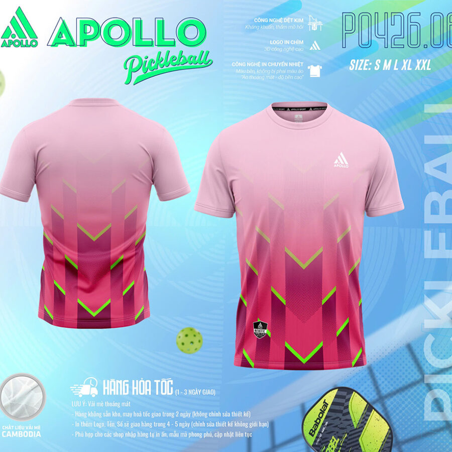 Áo Thể Thao Hỏa Tốc T0426.05 Màu Hồng Nhạt