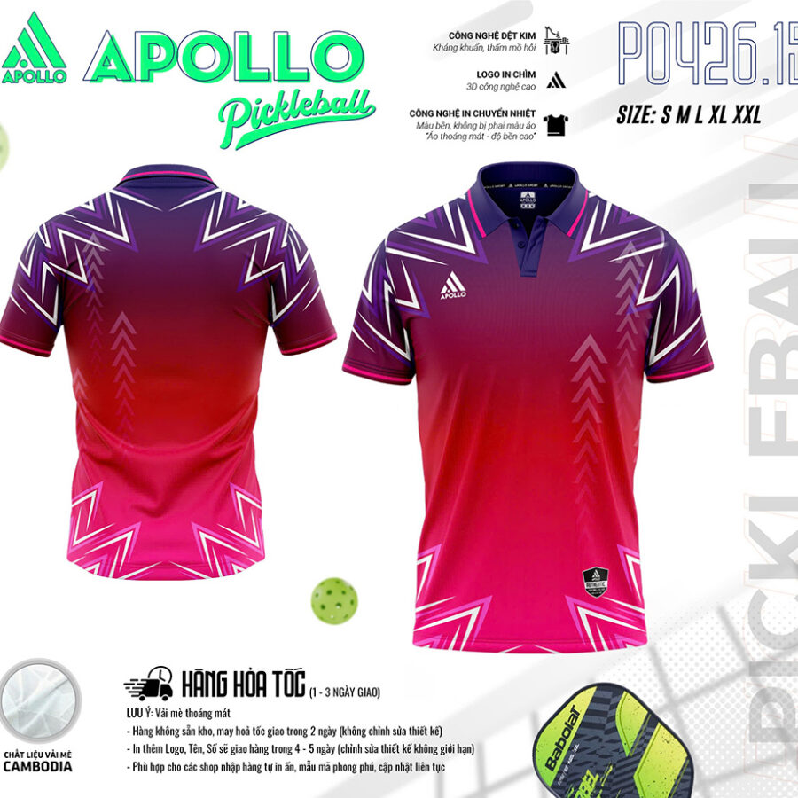Áo Thể Thao Pickleball Hỏa Tốc T0426.15 Màu Nâu Đỏ Bứt Phá Từng Điểm Số