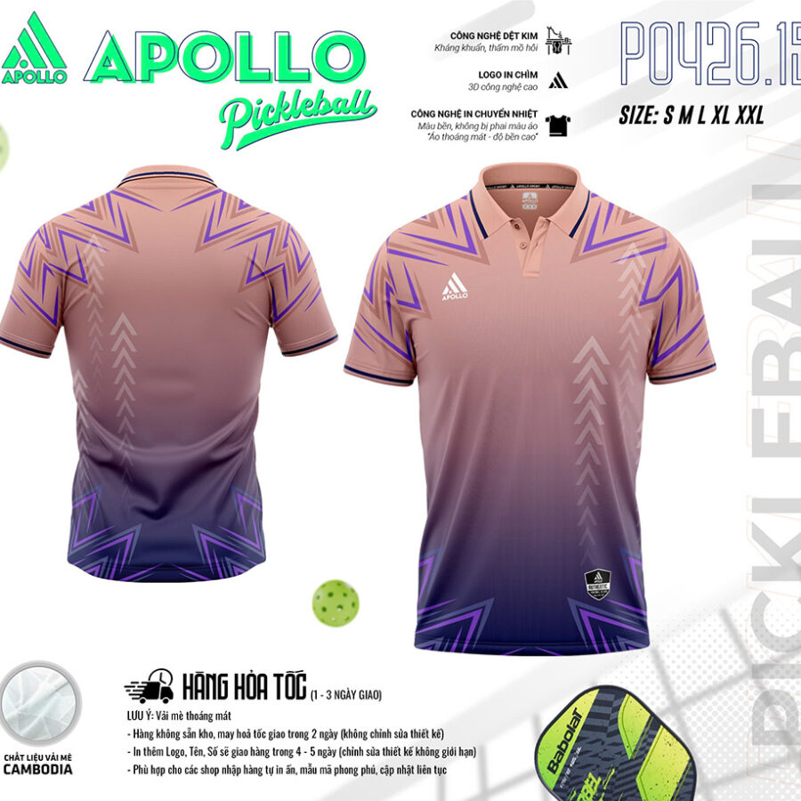 Áo Thể Thao Pickleball Hỏa Tốc T0426.15 Màu Hồng – Năng Động, Cá Tính