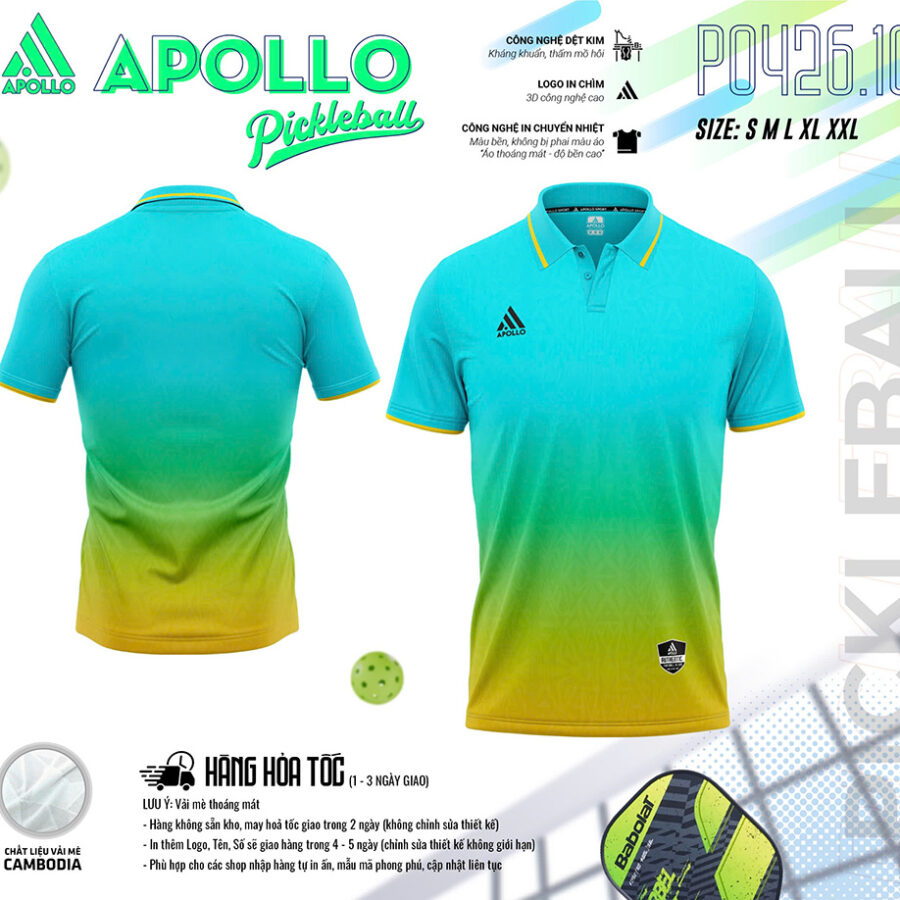 Áo Thể Thao Pickleball Hoả Tốc T0426.05 Xanh Ya