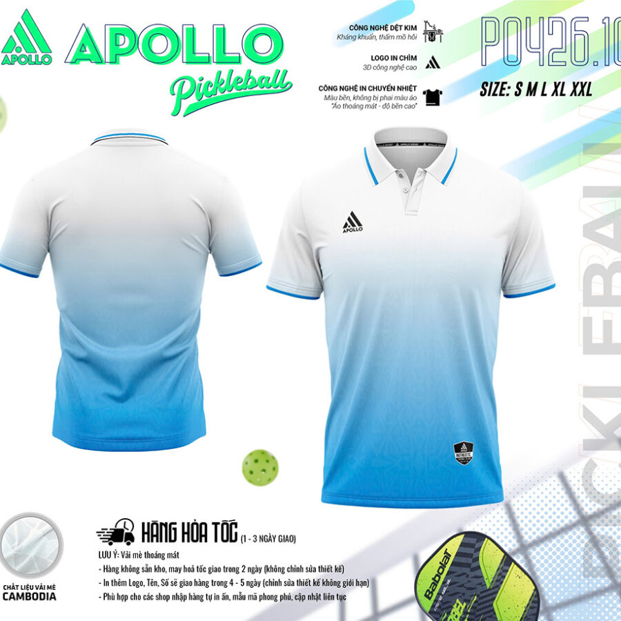Áo Thể Thao Pickleball Hoả Tốc T0426.05 Trắng Tinh Khôi