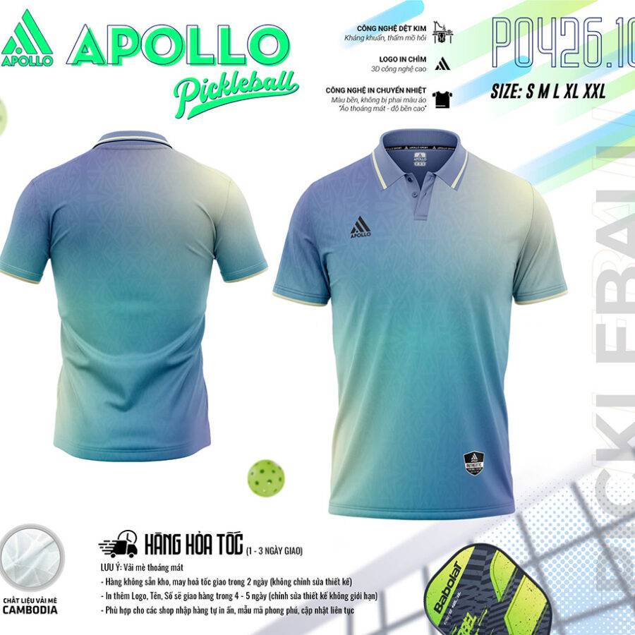 Áo Thể Thao Pickleball Hoả Tốc T0426.05 Xanh Ya