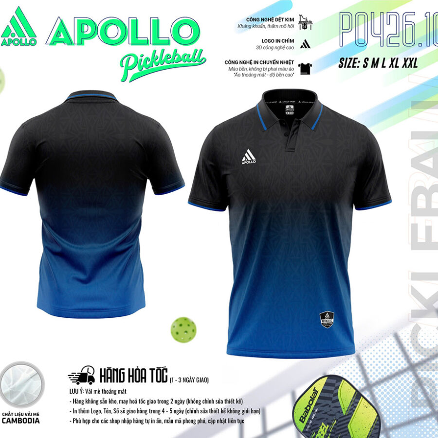 Áo Thể Thao Pickleball Hoả Tốc T0426.05 Xanh Dương