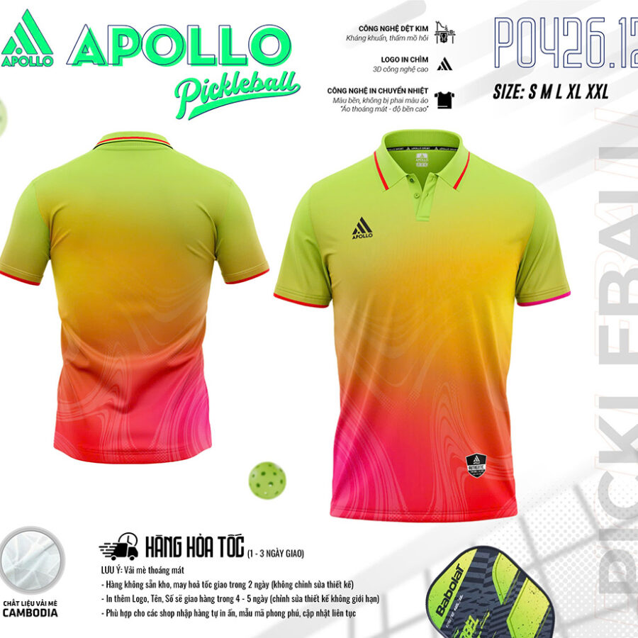 Áo Thể Thao Pickleball T0426.05 Xanh Lá Tươi Mát