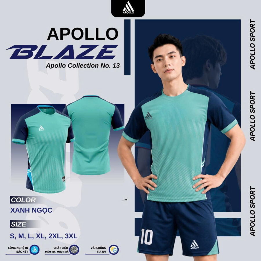 Áo Thể Thao Apollo Blaze Xanh YA – Đồng Phục Thể Thao Cá Tính Cho Đội Bóng